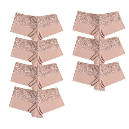 7Pcs/Set Women'S Panties Sexy Lace Temptation Female Underwear Solid Elasticity Boxers for Women Breathable Lingerie Soft Briefs