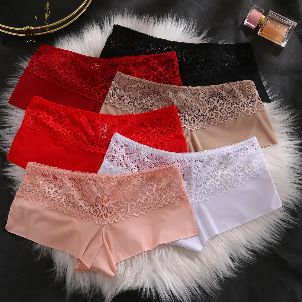 7Pcs/Set Women'S Panties Sexy Lace Temptation Female Underwear Solid Elasticity Boxers for Women Breathable Lingerie Soft Briefs