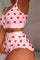 Swimsuit Women'S 2-Piece Set Fashion Strawberry Print Lace Lace Sling Two-Piece Set Home Clothes Sweet Pajamas