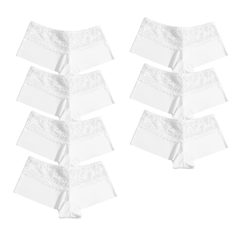 7Pcs/Set Women'S Panties Sexy Lace Temptation Female Underwear Solid Elasticity Boxers for Women Breathable Lingerie Soft Briefs