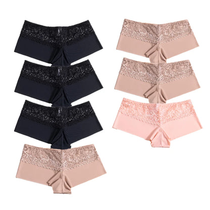 7Pcs/Set Women'S Panties Sexy Lace Temptation Female Underwear Solid Elasticity Boxers for Women Breathable Lingerie Soft Briefs