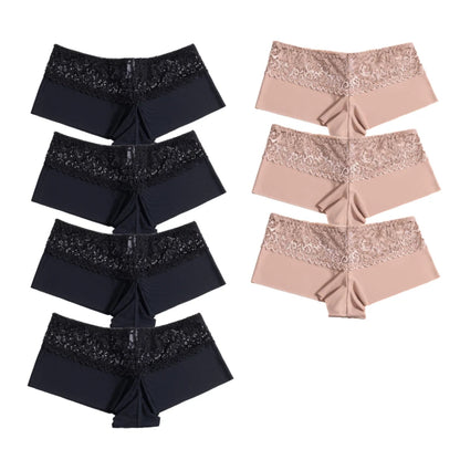 7Pcs/Set Women'S Panties Sexy Lace Temptation Female Underwear Solid Elasticity Boxers for Women Breathable Lingerie Soft Briefs